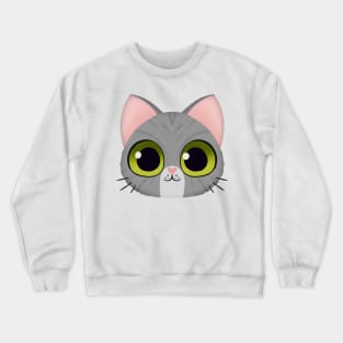 Cute Grey Striped Kitten Crewneck Sweatshirt